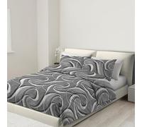 Banzaii Housse de Couette 140x200 cm avec Fermeture à Glissière et Lacets 100% Microfibre et Housse de Couette avec Fermeture à Glissière 65x65 cm, Made in Italy, Nicole Gris
