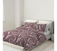 Banzaii Housse de Couette 260x240 cm avec Fermeture à Glissière et Lacets 100% Microfibre et 2 Housses de Couette avec Fermeture à Glissière 65x65 cm, Made in Italy, Nicole Bordeaux