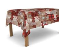 Banzaii Nappe d'hiver de Noël en Toile cirée, résistante au Soleil et aux tempêtes, Facile à Couper à la Taille Que Vous Voulez - Flocon de Neige 140 x 300 cm