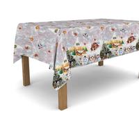 Banzaii Nappe en PVC Ciré Anti-Tache Résistant au Soleil et aux Intempéries Facile à Couper dans La Mesure Que Vous Voulez - Bonhommes de Neige 140x200 cm
