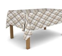 Banzaii Nappe en Toile cirée, Anti-Taches, résistante au Soleil et aux intempéries, Facile à Couper dans la Taille Que Vous Voulez - Losanges Beige 140 x 300 cm