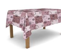 Banzaii Nappe en Toile cirée, résistante au Soleil et aux intempéries, Facile à Couper dans la Taille Que Vous Voulez - Cercles Roses 140 x 200 cm