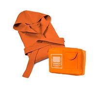 Banzaii Peignoir pour Homme et Femme 100% Microfibre à Capuche - Peignoir Unisexe avec Sac Résistant pour gagner de la place - Taille XXL Orange