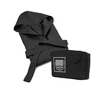 Banzaii Peignoir pour Homme et Femme 100% Microfibre à Capuche - Peignoir Unisexe avec Sac Résistant pour gagner de la place - Taille L Noir