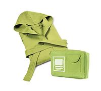 Banzaii Peignoir pour Homme et Femme 100% Microfibre à Capuche - Peignoir Unisexe avec Sac Résistant pour gagner de la place - Taille XXL Vert