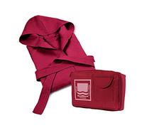 Banzaii Peignoir pour Homme et Femme 100% Microfibre à Capuche - Peignoir Unisexe avec Sac Résistant pour gagner de la place - Taille L Bordeaux