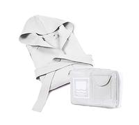 Banzaii Peignoir pour Homme et Femme 100% Microfibre à Capuche - Peignoir Unisexe avec Sac Résistant pour gagner de la place - Taille XXL Blanc