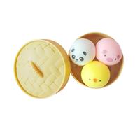Bao Bun - Lot de 3 balles anti-stress géantes - Arc-en-ciel - Amusantes - Jouet anti-stress - Jouet de bureau - Cadeau pour adulte - Balle à lancer - Jouet à presser - Squishi FidgetToys (B, taille