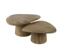 BAO - Set de 2 tables basses triangulaires en bois Marron