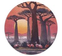 Baobab Africain | pour Adultes |Flamant Rose| 1000pcs (67.5x67.5cm) Puzzles Jeux ÉduChatifs Puzzles De Décoration Intérieure