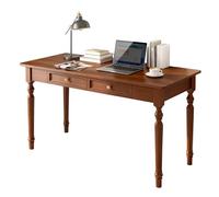 BaoBaJiu Bureau de Style campagnard en Bois Massif, avec tiroirs, Style Vintage, Poste de Travail Informatique Robuste for Bureau à Domicile, Salon ou Espace de Travail.(Walnut,39.4in)