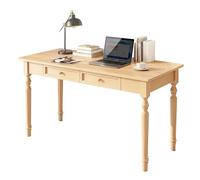 BaoBaJiu Bureau de Style campagnard en Bois Massif, avec tiroirs, Style Vintage, Poste de Travail Informatique Robuste for Bureau à Domicile, Salon ou Espace de Travail.(Nature,39.4in)