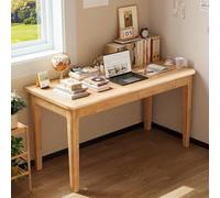 BaoBaJiu Bureau en Bois Massif avec tiroirs, Bureau Moderne du Milieu siècle for la Maison, Le ou Chambre, Petit d'ordinateur for Petits espaces, d'écriture Vintage(Nature,47.24in)