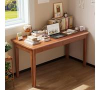 BaoBaJiu Bureau en Bois Massif avec tiroirs, Bureau Moderne du Milieu siècle for la Maison, Le ou Chambre, Petit d'ordinateur for Petits espaces, d'écriture Vintage(Walnut,39.37in)