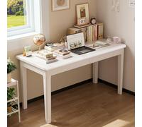 BaoBaJiu Bureau en Bois Massif avec tiroirs, Bureau Moderne du Milieu siècle for la Maison, Le ou Chambre, Petit d'ordinateur for Petits espaces, d'écriture Vintage(White,39.37in)