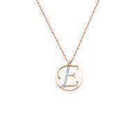 baobei initiale A-Z lettre collier ras du cou 14k or rose nom en acier inoxydable fait à la main personnalisé collier pendentif charme rond pour les femmes filles sans nickel avec boîte à bijoux (E)