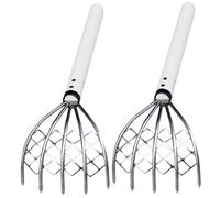 Baobiutin Râteau à Sable, 2 râteaux à puces de Sable, Plage en Acier Inoxydable avec Filet et poignée, râteaux pour Coquillages, huîtres et Fruits de mer - Plage