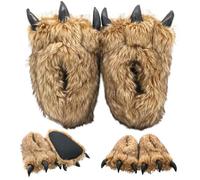 Baobiutin Slippers de griffe d'ours 1 paire Halloween Furry Praws de PAW Bourse Pantres d'ours thermiques avec des pantoufles à griffe en coton imperméable pour la maison, Halloween