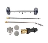 Baoblaze 1 Nettoyeur de Châssis Voiture Laveuse Haute Pression Extension Aluminium Laiton Acier Résistant pour Nettoyage Véhicule Jardin Allée Trottoi, Roue Noire