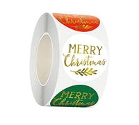 Baoblaze 1 Rouleau de 500 Autocollants Joyeux Noël 1,5" pour Cartes