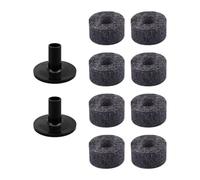 Baoblaze 10 Pièces Accessoires pour Cymbale Feutres pour Pied Manchons de Batterie et Pièces de Rechange En Polypropylène Adapté pour La Personnalisat, Gris