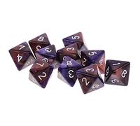 Baoblaze 10 Pièces Dés D8 Polyédriques de Jeu à Huit Faces en Acrylique pour Jeux de Rôle Jeux de Table et RPG Convient Aux Groupes Familiaux afé Violet