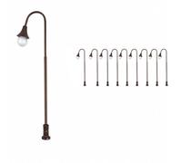 Baoblaze 10 Pièces Lampadaire Miniature Statique Lampadaire Diorama Réaliste Éclairage Miniature Chemin pr Maqutistes, Miniatures, Blanche, Lumière Chaude