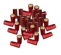 Baoblaze 100 Pièces Capsules Thermorétractables Bouchons de Bouteille Manchons et Couvercles En PVC avec Languette D'Arrachage Adapté pour La Production de Vin, Rouge