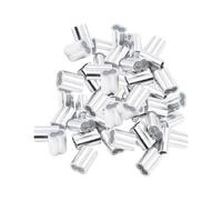 Baoblaze 100 Pièces Manchon Aluminium Câble Dispositif Double Passage Antidéformation Crimpage Rapide pour Sécurisation Chantier Structure Métallique Maison, M4
