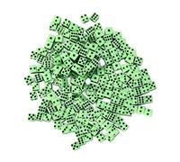 Baoblaze 100x Dés de Jeu avec Point Noir Standard à pour Salle de Classe, vert, 0,8 × 0,8 × 0,8 cm