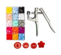 Baoblaze 150Pcs T5 Boutons En Plastique + Pinces À Pression, fleur