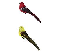 Baoblaze 2 Petites Figurines Artificielles d'oiseaux à Plumes