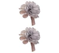 Baoblaze 2 pièces Bands de Cheveux de Fleurs Coffres de Coiffure Florale élastique pour Douche Nuptiale, Gris