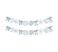 Baoblaze 2 Pièces Guirlande Suspendue En Papier Décor Coquillage Étoile de Mer Nœud Fonction Prête à Utiliser Adaptée à Anniversaire Mariage Bébé Décoration Ma, Bleu