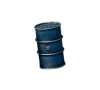Baoblaze 2 Pièces Miniature Baril D'Huile Modèle Simulation Ornement Micro Décoration PP Employé pour Collection Diorama Bureau, Bleu