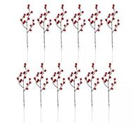 Baoblaze 2 X 12 Branches de Baies de Fleurs de Noël Artificielles pour Couronnes de Noël