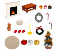 Baoblaze 20 èces Ensemble D'accessoires Ppée en Plastique Résine Kit Décoration Ppée Noël Charmant, Style B