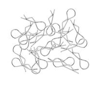 Baoblaze 20 Pièces Clips Carrosserie RC Clip Fixation Corps RC Épingle Acier Inoxydable Agrafe RC Facile à Installer Conçu pour Résister à l'usure Approprié Po, Argent