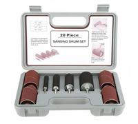Baoblaze 20 Pièces Tambour de Ponçage pour Cylindriques Manchons Abrasifs Outils Rotatifs Caoutchouc Expansible Changement Rapide Adapté au Ponçage Ébavurage Façonnage Courbes Atelier