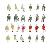 Baoblaze 25 Pièces Figurines Miniatures Personnes Modélisme Décor Peint Main Accessoire Personnages Scène pour Passe-temps Décor Maison Bureau Convient à L'Emb, s'asseoir