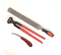 Baoblaze 3 Pièces Équipement de Parage des Sabots Kit Parage Sabots Râpe Sabots Couteau Sabots Pince Sabots en Acier Carbone Tranchant Manche Long Antidérapant, 16 Pouces