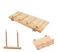 Baoblaze 3 Pièces Perchoir Plateforme Oiseau Balancelle Échelle Perchoir Bois Zone de Jeu Multi Fonctions Échelle pour Escalade Montage sur Porte Convient aux