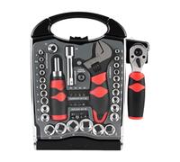 Baoblaze 40 Pièces Jeu de Clés à Cliquet Kit de Mécanicien avec Embouts de Vissage et Tournevis Coffret Efficace En Espaces Restreints Adapté pour L'Entretien, 45 Pièces