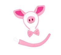 Baoblaze 4pcs Pig Erec Bandband Bowtie Museau et costume de queue Accessoires légers