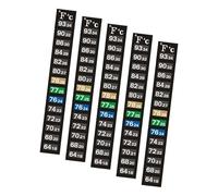 Baoblaze 5 Pièces Bande Thermomètre Aquarium Autocollant Accessoire Température Indicateur Collant Installation Facile Lecture Couleur Adapté pour Animaux Plan, Verticale