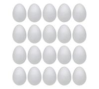 Baoblaze 60 Pièces Œufs de Pâques Blancs DIY Peinture Artisanat Œufs En Mousse Décoratifs Faux Œufs Créatifs pour Projets Artistiques Enfants Fournitures de Lo, 20 Pièces de 8 Cm