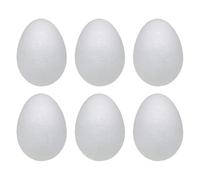 Baoblaze 60 Pièces Œufs de Pâques Blancs DIY Peinture Artisanat Œufs En Mousse Décoratifs Faux Œufs Créatifs pour Projets Artistiques Enfants Fournitures de Lo, 6 Pièces de 15 Cm