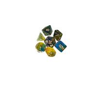 Baoblaze 7 Pièces Polyèdres Dices Ensembles Polyèdres Jeu Table Plateau Accessoires Acrylique Facile à Lire Adapté Jeux de Carte Société Collection Cadeau, jaune et bleu