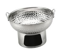 Baoblaze à vapeur thaïlandaise de 7 pouces, texture martelée robuste pour fruits, saumon, collation, crevettes avec poignées en anneau, Argenté