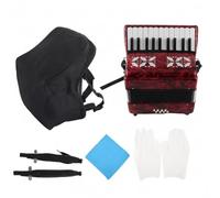 Baoblaze Accordéon pour Débutant Accordéon Piano Accordéon à Boutons Instrument de Musique Instrument à Clavier avec Soufflet Flexible et Réactivité Élevée, Rouge